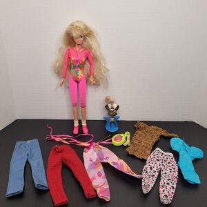 Vintage 1990's Barbie With Clothes Lot